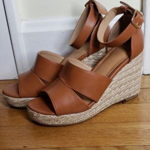 Camel wedge espradrille